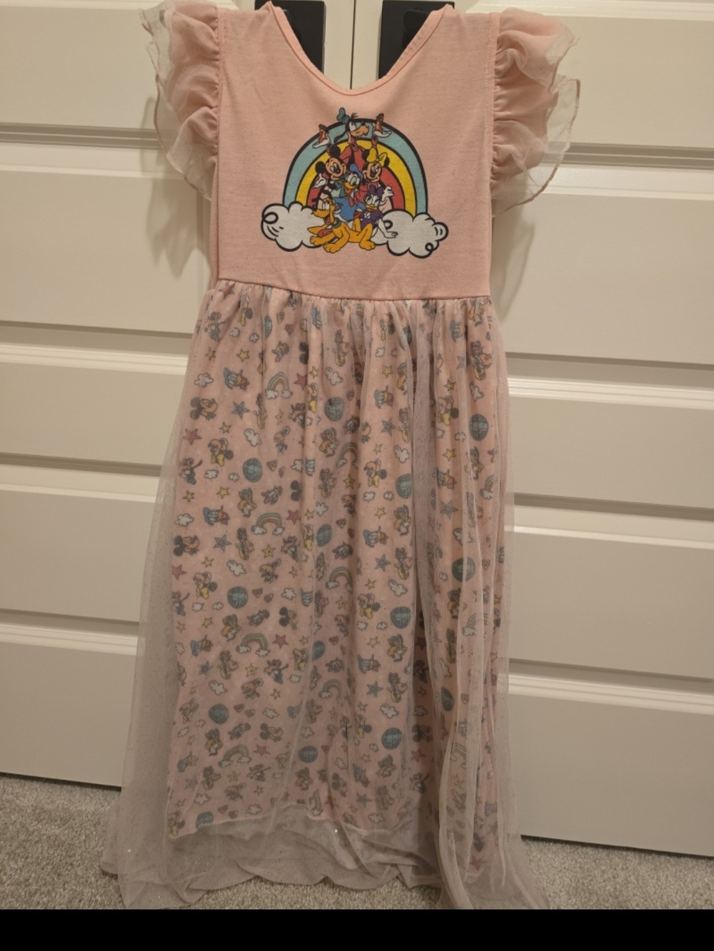 Disney Size 10 Girls Rainbow Tulle Pjs
